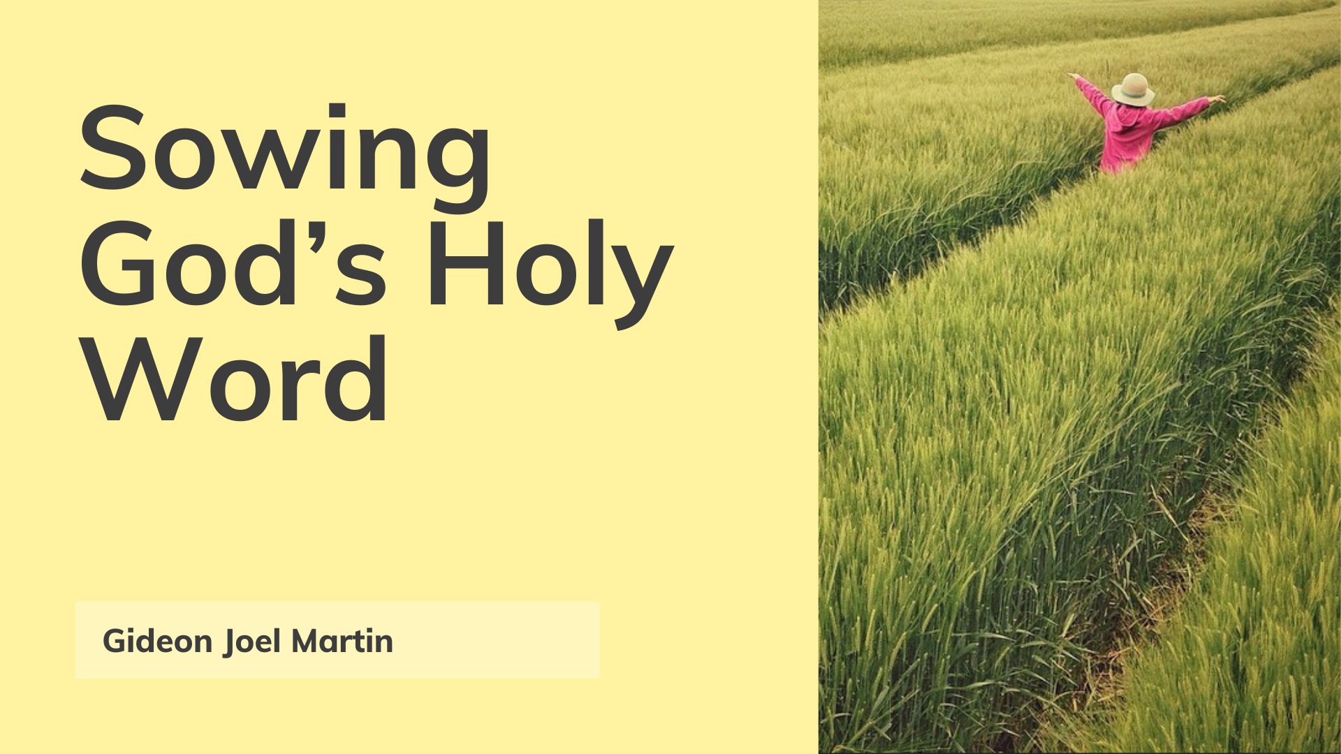 Sowing God’s Holy Word