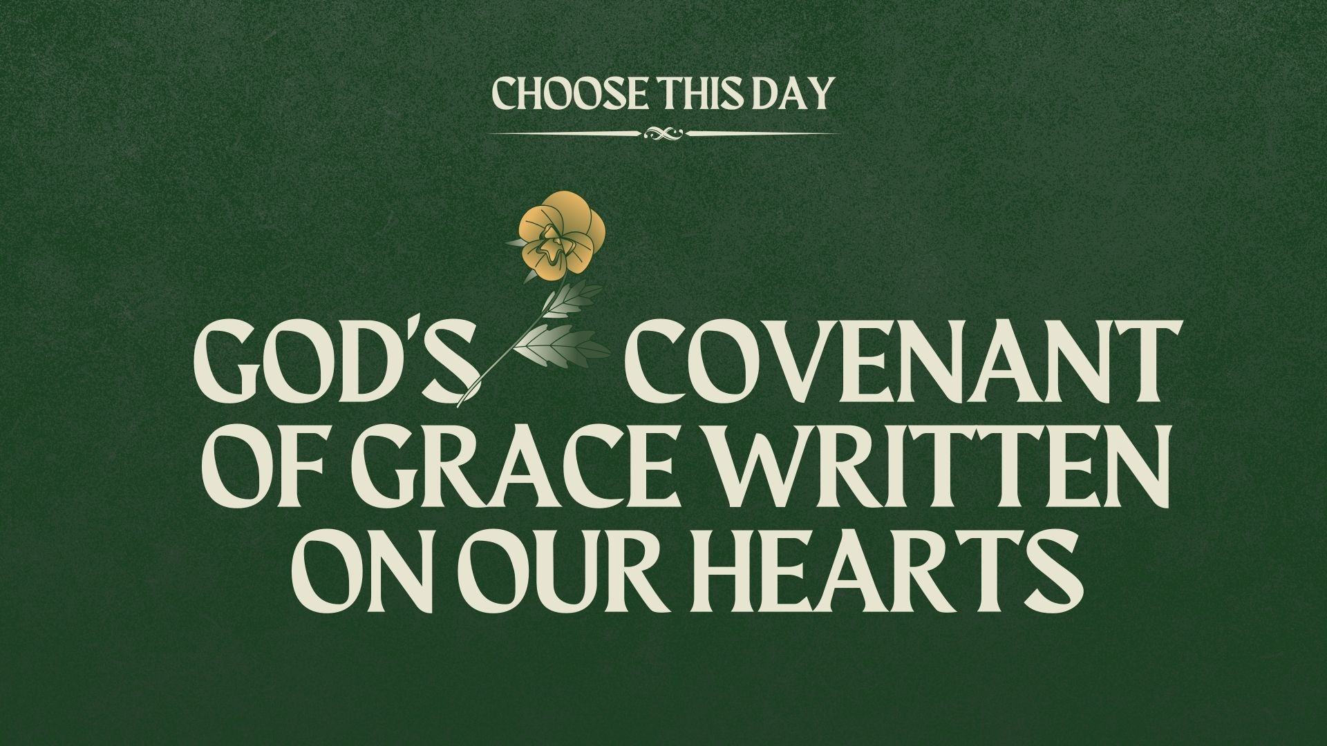 God’s Covenant of Grace Written on Our Hearts